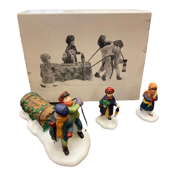 Department 56 "Bringing Home The Yule Log"‎ (Set of 3) #5558 - Picture 1 of 6